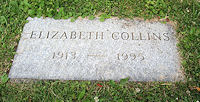 Elizabeth Collins grave stone